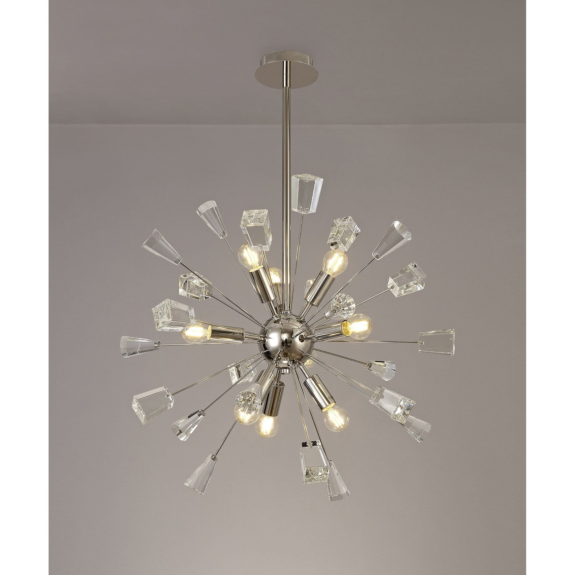 NL73929 Nellie Sputnik Pendant 9 Light Polished Nickel/Crystal