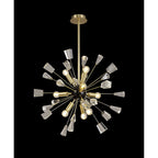 NL73939 Nellie Pendant Sputnik 9 Light Brushed Gold & Gloss Black/Crystal