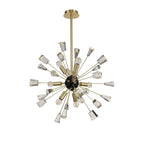 NL73939 Nellie Pendant Sputnik 9 Light Brushed Gold & Gloss Black/Crystal