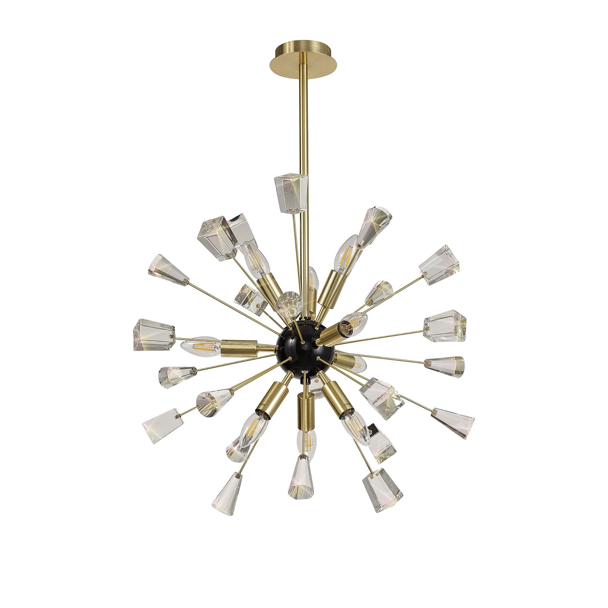NL73939 Nellie Pendant Sputnik 9 Light Brushed Gold & Gloss Black/Crystal
