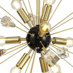 NL73939 Nellie Pendant Sputnik 9 Light Brushed Gold & Gloss Black/Crystal