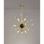 NL73939 Nellie Pendant Sputnik 9 Light Brushed Gold & Gloss Black/Crystal