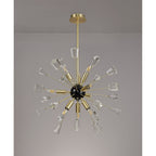 NL73939 Nellie Pendant Sputnik 9 Light Brushed Gold & Gloss Black/Crystal