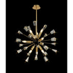 NL73939 Nellie Pendant Sputnik 9 Light Brushed Gold & Gloss Black/Crystal