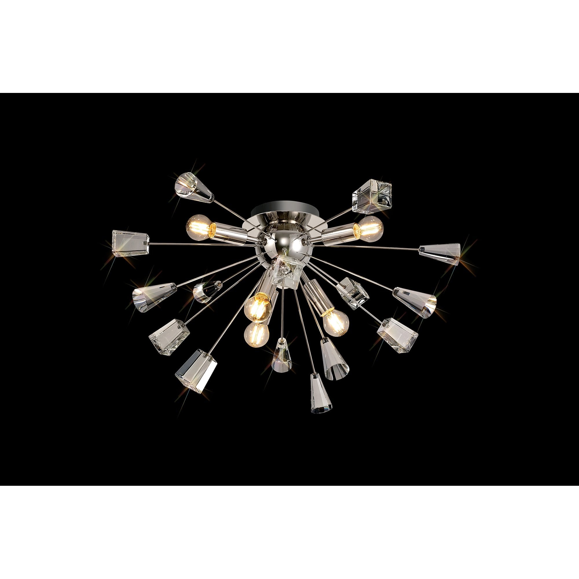 NL80619 Nellie Ceiling Sputnik 6 Light Polished Nickel/Crystal