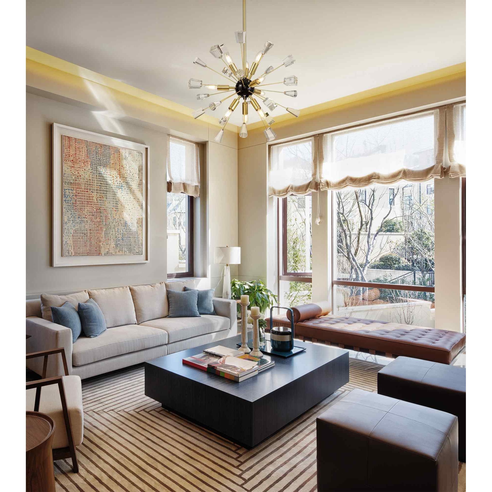 NL80619 Nellie Ceiling Sputnik 6 Light Polished Nickel/Crystal