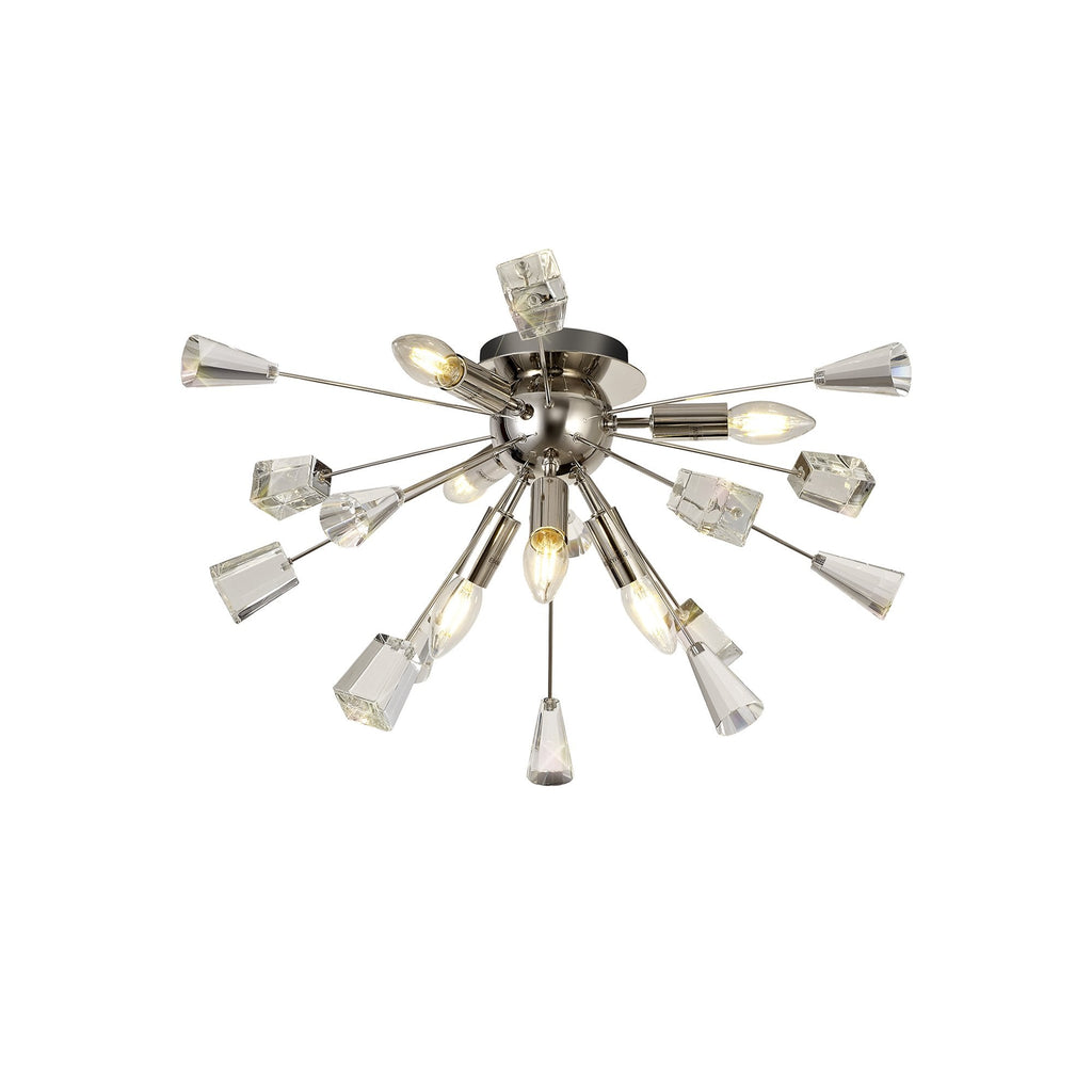 NL80619 Nellie Ceiling Sputnik 6 Light Polished Nickel/Crystal
