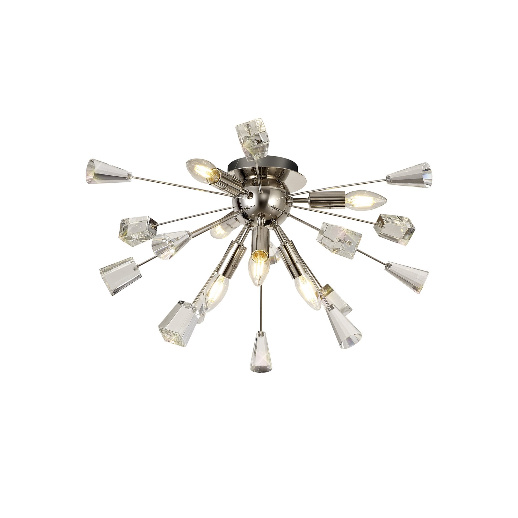 NL80619 Nellie Ceiling Sputnik 6 Light Polished Nickel/Crystal