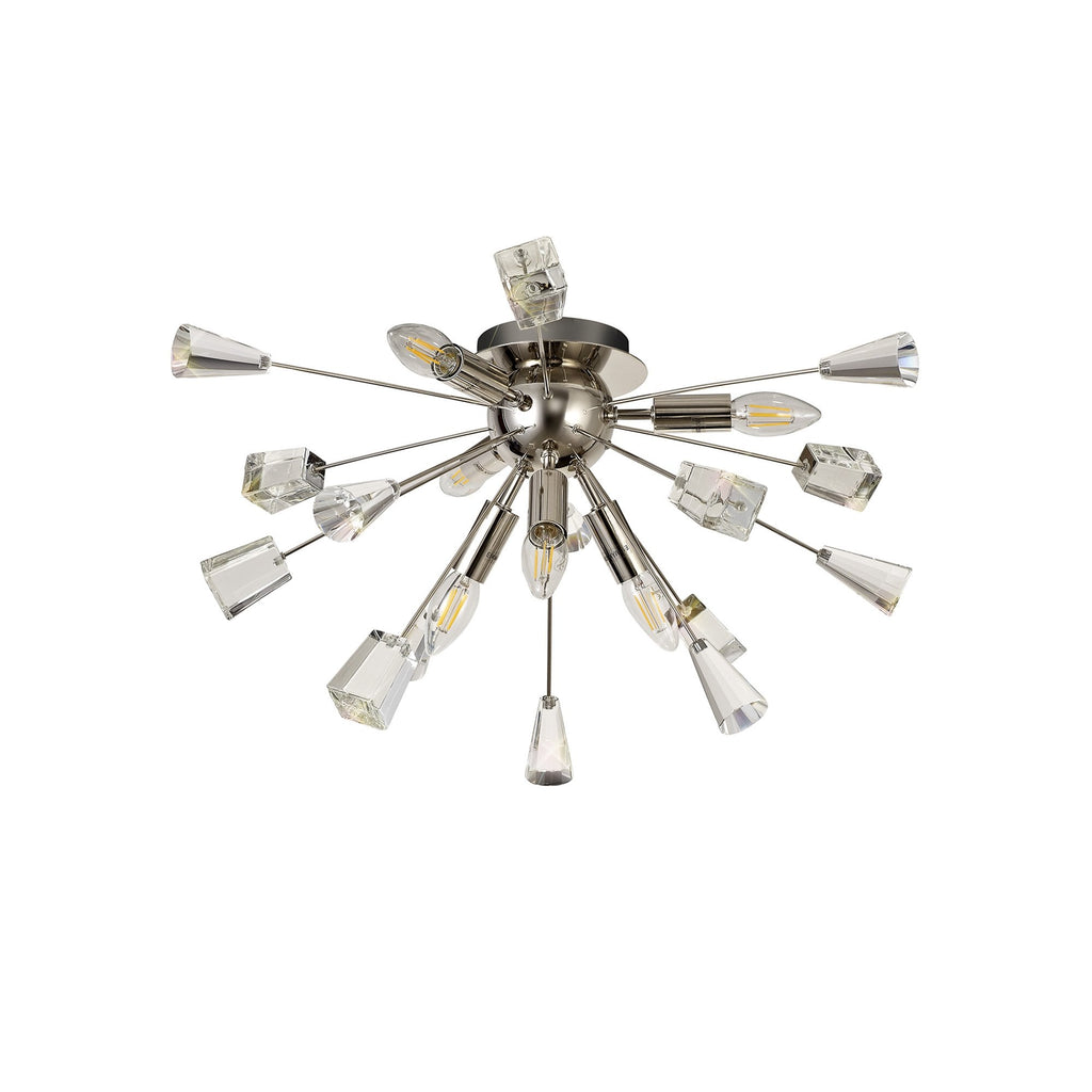 NL80619 Nellie Ceiling Sputnik 6 Light Polished Nickel/Crystal