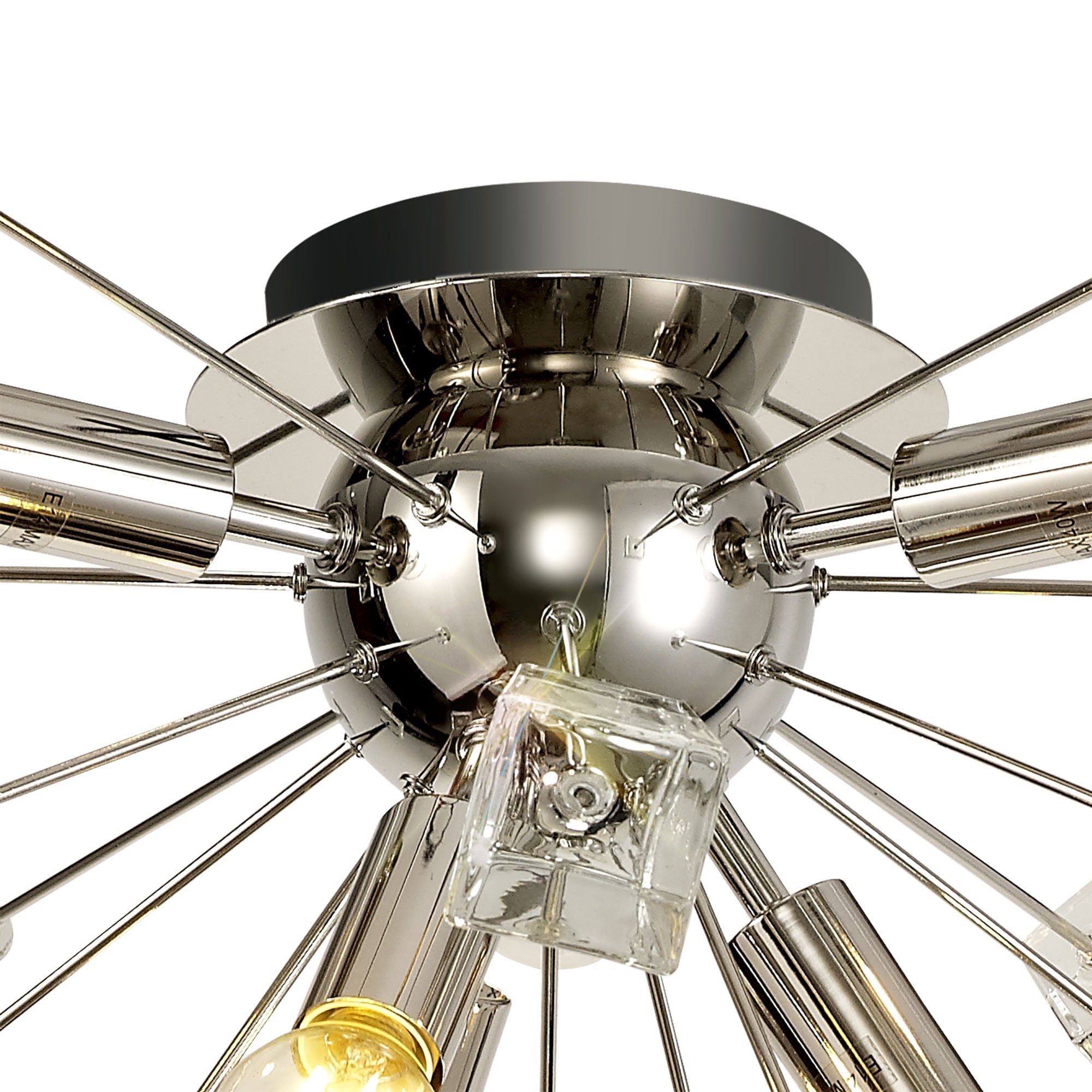 NL80619 Nellie Ceiling Sputnik 6 Light Polished Nickel/Crystal