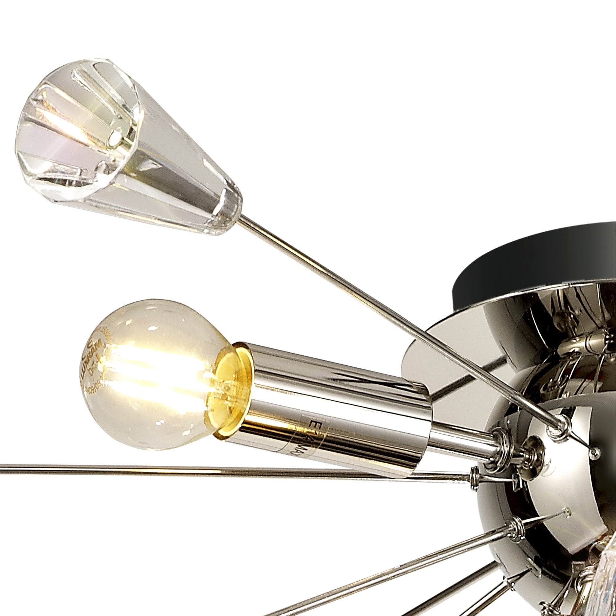 NL80619 Nellie Ceiling Sputnik 6 Light Polished Nickel/Crystal