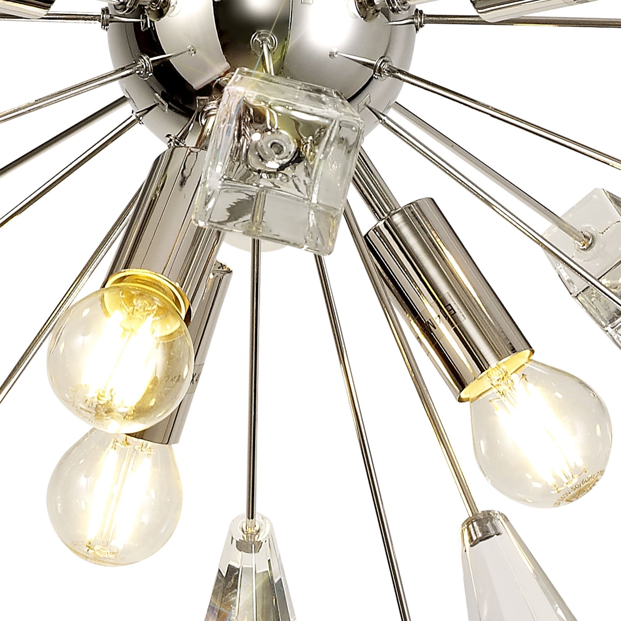 NL80619 Nellie Ceiling Sputnik 6 Light Polished Nickel/Crystal