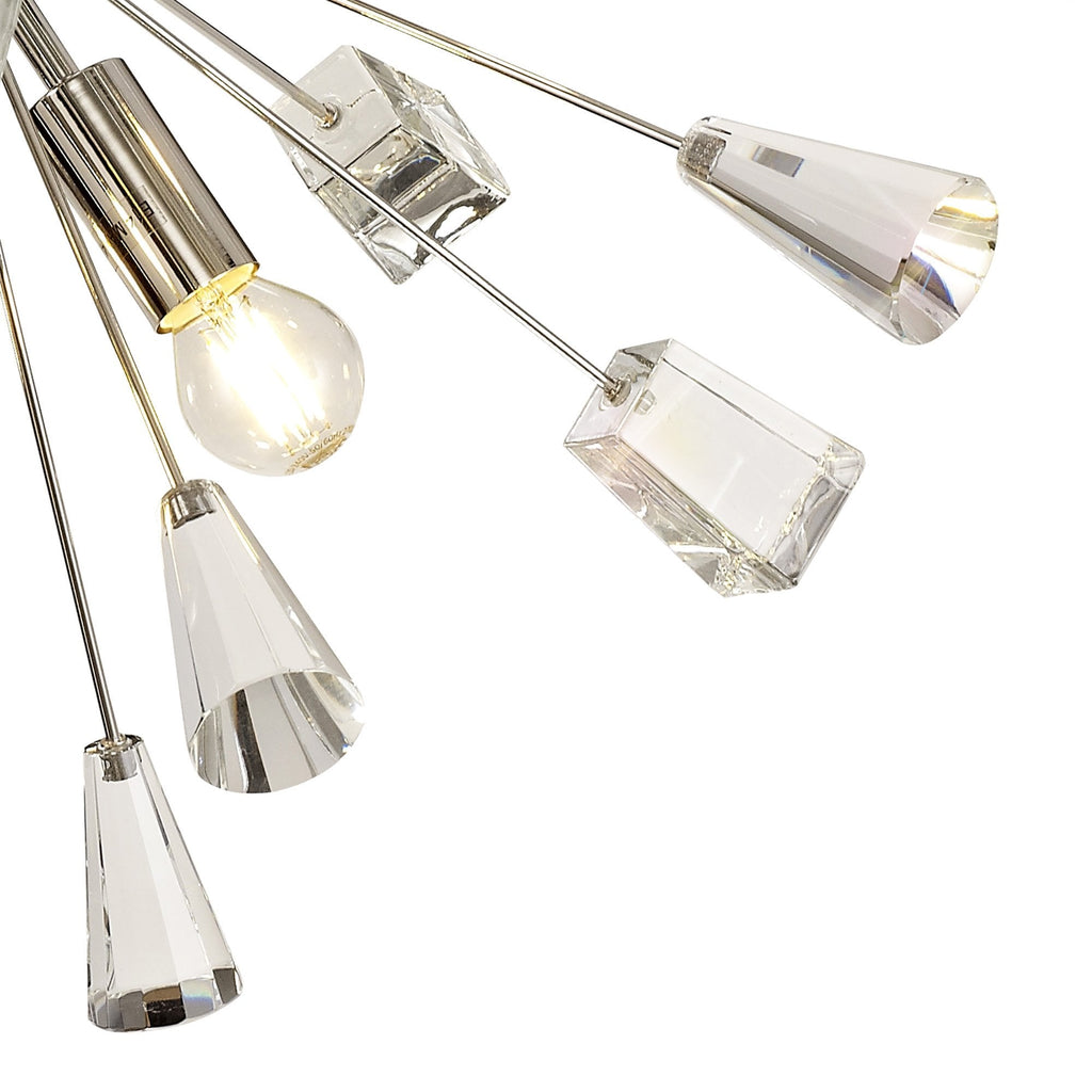 NL80619 Nellie Ceiling Sputnik 6 Light Polished Nickel/Crystal
