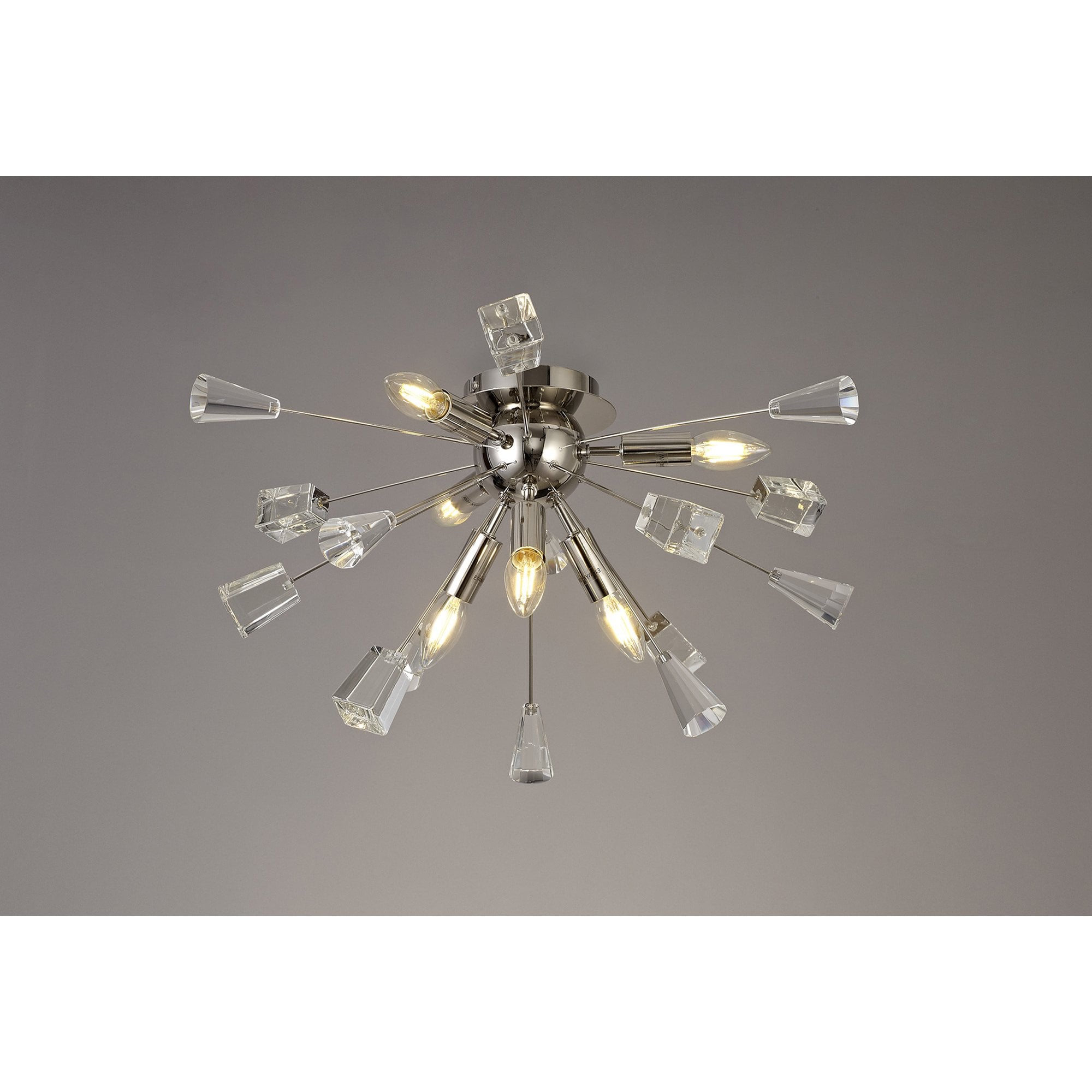 NL80619 Nellie Ceiling Sputnik 6 Light Polished Nickel/Crystal