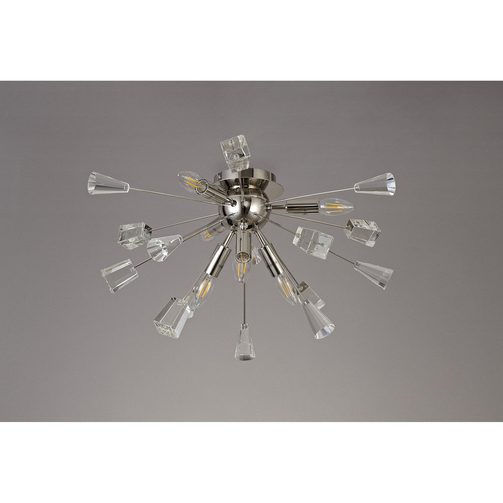 NL80619 Nellie Ceiling Sputnik 6 Light Polished Nickel/Crystal