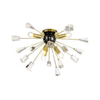 NL80629 Nellie Ceiling Sputnik 6 Light Brushed Gold & Gloss Black/Crystal
