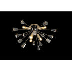 NL80629 Nellie Ceiling Sputnik 6 Light Brushed Gold & Gloss Black/Crystal