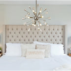 NL80629 Nellie Ceiling Sputnik 6 Light Brushed Gold & Gloss Black/Crystal