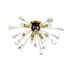 NL80629 Nellie Ceiling Sputnik 6 Light Brushed Gold & Gloss Black/Crystal