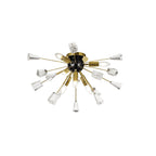 NL80629 Nellie Ceiling Sputnik 6 Light Brushed Gold & Gloss Black/Crystal