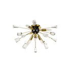 NL80629 Nellie Ceiling Sputnik 6 Light Brushed Gold & Gloss Black/Crystal
