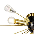 NL80629 Nellie Ceiling Sputnik 6 Light Brushed Gold & Gloss Black/Crystal