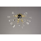 NL80629 Nellie Ceiling Sputnik 6 Light Brushed Gold & Gloss Black/Crystal
