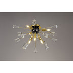 NL80629 Nellie Ceiling Sputnik 6 Light Brushed Gold & Gloss Black/Crystal