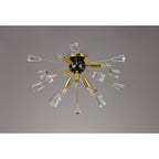 NL80629 Nellie Ceiling Sputnik 6 Light Brushed Gold & Gloss Black/Crystal