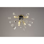 NL80629 Nellie Ceiling Sputnik 6 Light Brushed Gold & Gloss Black/Crystal