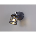 NL81119 Nivarna 1 Light Spot Light Matt Grey/Polished Chrome/Cognac