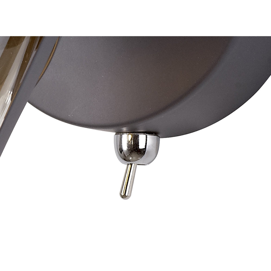 NL81119 Nivarna 1 Light Spot Light Matt Grey/Polished Chrome/Cognac