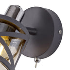 NL81119 Nivarna 1 Light Spot Light Matt Grey/Polished Chrome/Cognac