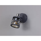 NL81119 Nivarna 1 Light Spot Light Matt Grey/Polished Chrome/Cognac