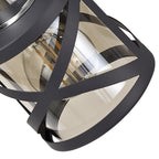 NL81129 Nivarna 3 Light Round Spot Light Matt Grey/Polished Chrome/Cognac