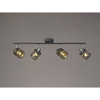 NL81139 Nivarna 4Bar  Light Spot Light Matt Grey/Polished Chrome/Cognac