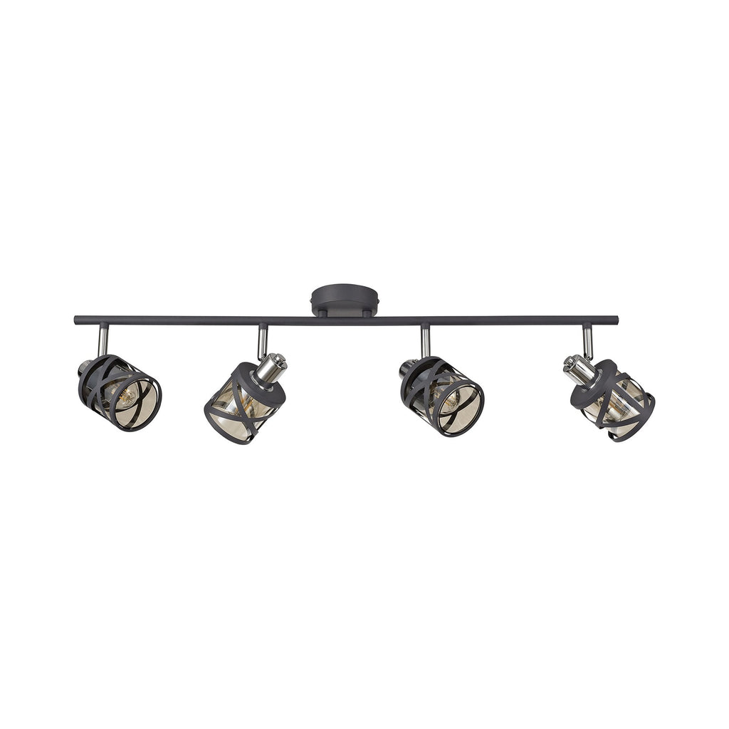 NL81139 Nivarna 4Bar  Light Spot Light Matt Grey/Polished Chrome/Cognac