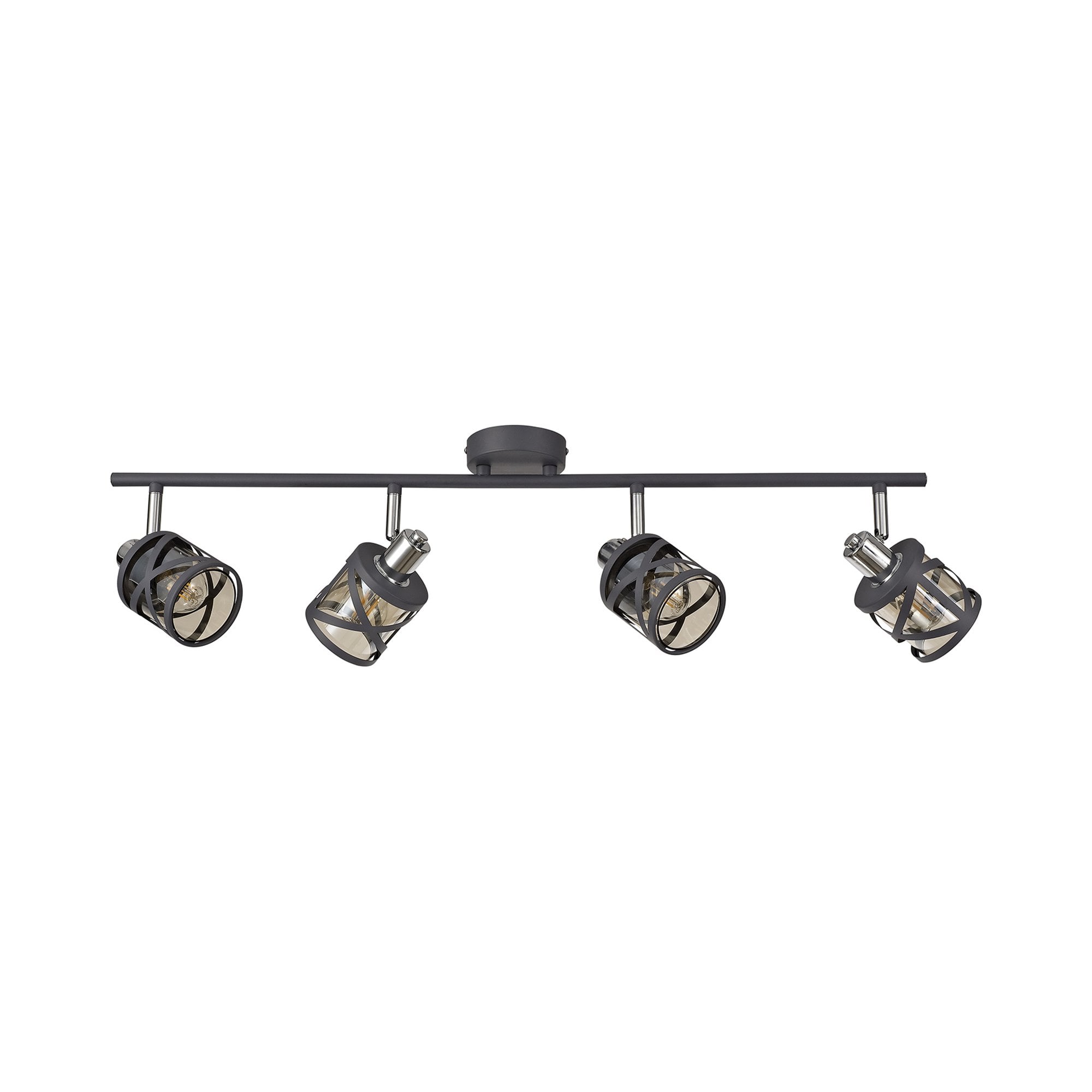 NL81139 Nivarna 4Bar  Light Spot Light Matt Grey/Polished Chrome/Cognac