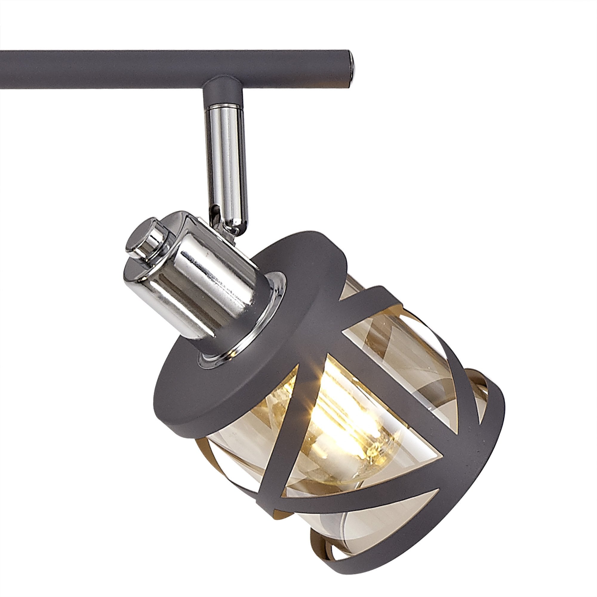 NL81139 Nivarna 4Bar  Light Spot Light Matt Grey/Polished Chrome/Cognac