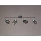 NL81139 Nivarna 4Bar  Light Spot Light Matt Grey/Polished Chrome/Cognac