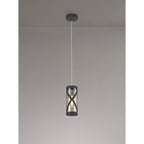 NL81149 Nivarna 1 Light Pendant Matt Grey/Polished Chrome/Cognac