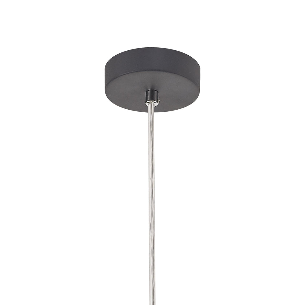 NL81149 Nivarna 1 Light Pendant Matt Grey/Polished Chrome/Cognac
