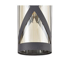 NL81149 Nivarna 1 Light Pendant Matt Grey/Polished Chrome/Cognac