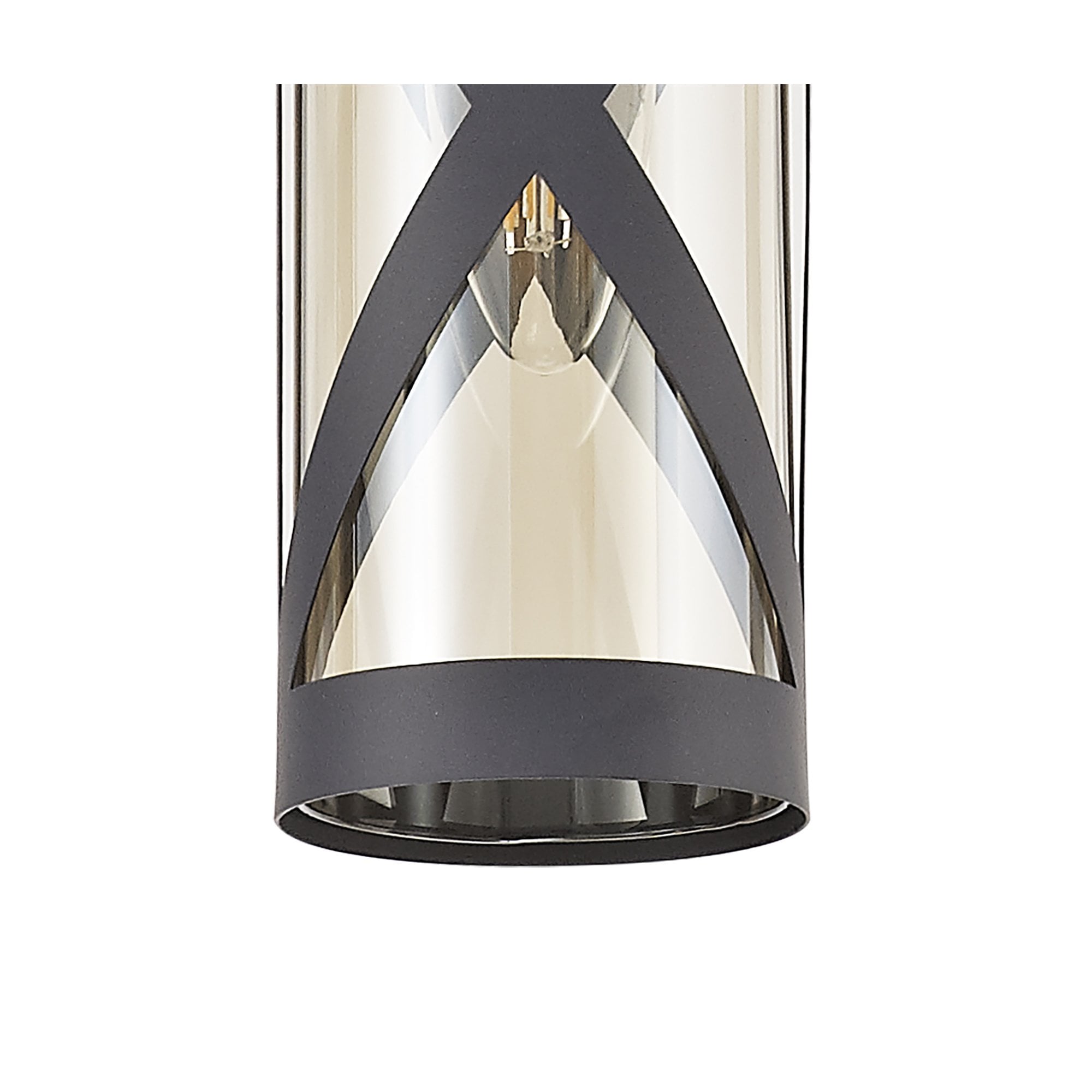 NL81149 Nivarna 1 Light Pendant Matt Grey/Polished Chrome/Cognac