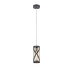 NL81149 Nivarna 1 Light Pendant Matt Grey/Polished Chrome/Cognac