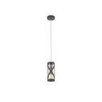 NL81149 Nivarna 1 Light Pendant Matt Grey/Polished Chrome/Cognac