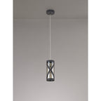 NL81149 Nivarna 1 Light Pendant Matt Grey/Polished Chrome/Cognac