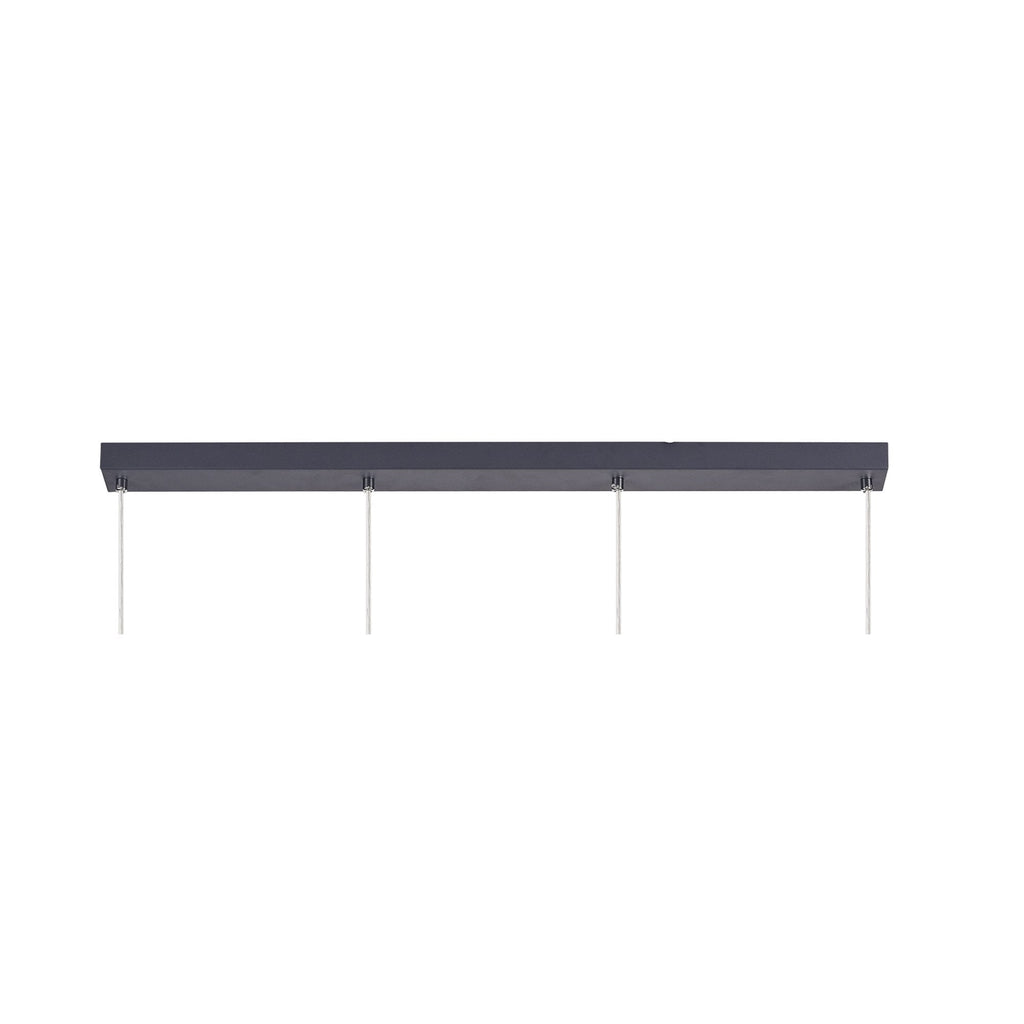 NL81159 Nivarna 4 Light Bar Linear Pendant Matt Grey/Polished Chrome/Cognac