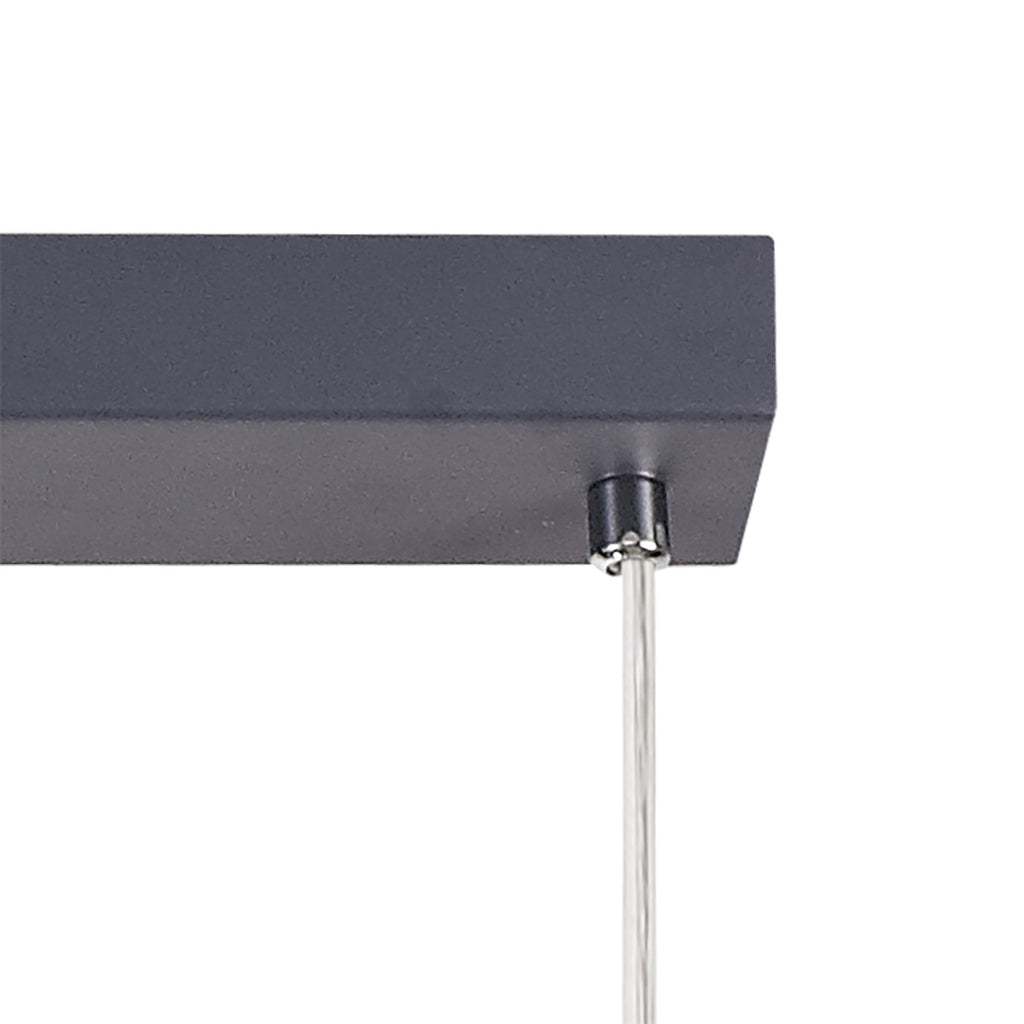 NL81159 Nivarna 4 Light Bar Linear Pendant Matt Grey/Polished Chrome/Cognac
