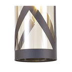 NL81159 Nivarna 4 Light Bar Linear Pendant Matt Grey/Polished Chrome/Cognac